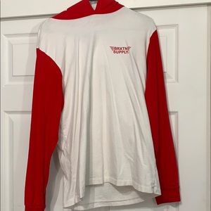 BRIXTON SUPPLY red white MEDIUM Sweat Shirt Hoodie